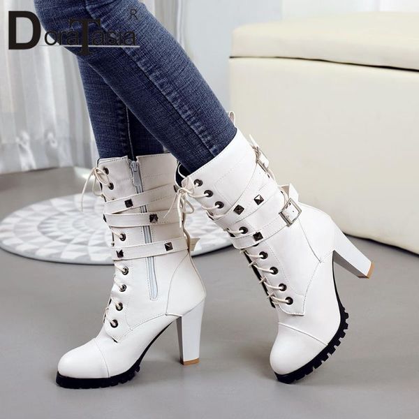 doratasia ladies autumn cool lace-up motorcycle boots high heels platform boots women street rivet ankle shoes woman, Black
doratasia ladies autumn cool lace-up motorcycle boots high heels platform boots women street rivet ankle shoes woman, Black