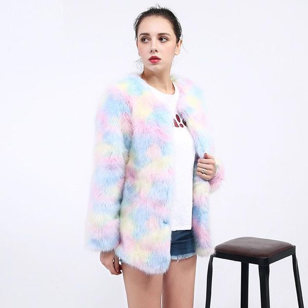 winter women colorful faux fur coat thicken warm female fake fur coats jackets gradual color artificial coat pc2871, Black
winter women colorful faux fur coat thicken warm female fake fur coats jackets gradual color artificial coat pc2871, Black