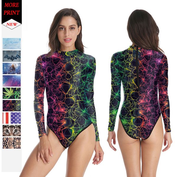 women's long sleeves one piece swimwear triangle beach swimsuit for fat women plus size 3d printed bikini swimwear sun-proof bathing su, White;black
women's long sleeves one piece swimwear triangle beach swimsuit for fat women plus size 3d printed bikini swimwear sun-proof bathing su, White;black