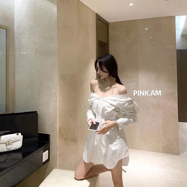 2020 celebrity in new spring of the waistcoat necklace design young woman shirt dress mltm, White
2020 celebrity in new spring of the waistcoat necklace design young woman shirt dress mltm, White