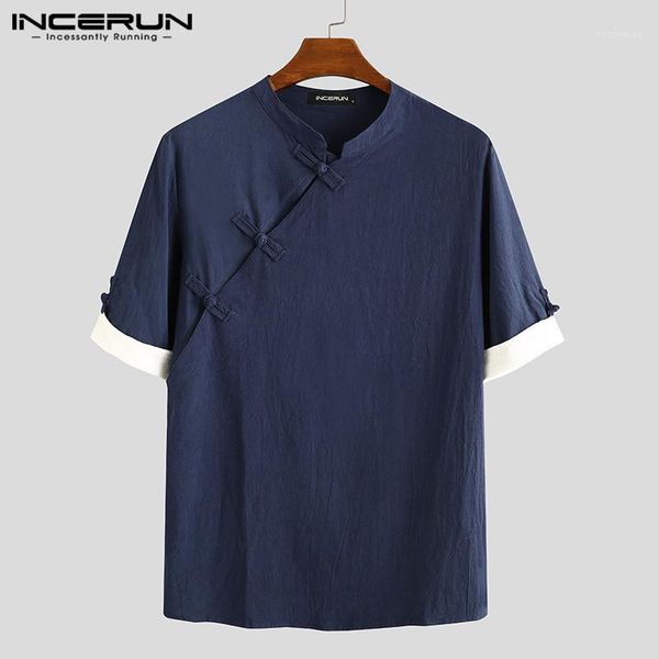 incerun chinese style shirt men button cotton 2020 short sleeve summer casual patchwork tang suit elegant stand collar shirts1, White;black
incerun chinese style shirt men button cotton 2020 short sleeve summer casual patchwork tang suit elegant stand collar shirts1, White;black