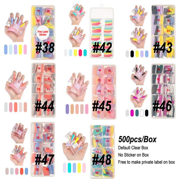 naf011 500pcs/box candy color false nail tips full cover matte coffin ballerina fake nails tips diy manicure nails extension tools, Red;gold
naf011 500pcs/box candy color false nail tips full cover matte coffin ballerina fake nails tips diy manicure nails extension tools, Red;gold