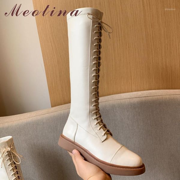 boots meotina winter long women natural genuine leather flat knee high lace up round toe shoes female autumn 2021 size 391, Black
boots meotina winter long women natural genuine leather flat knee high lace up round toe shoes female autumn 2021 size 391, Black