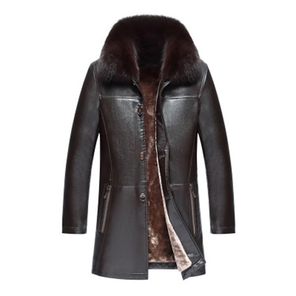 2020 new brand lambskin lapel single winter breasted man's thicken leather jacket tqdg, Black
2020 new brand lambskin lapel single winter breasted man's thicken leather jacket tqdg, Black