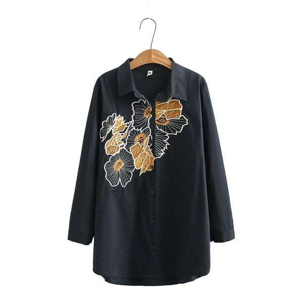 plus size floral black embroidered long sleeves female vintage blouses muslim sweaters hnvb, White
plus size floral black embroidered long sleeves female vintage blouses muslim sweaters hnvb, White