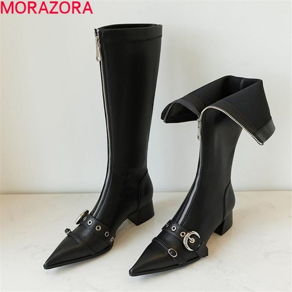 boots morazora 2021 arrive genuine leather knee high med heels pointed toe black color buckle winter women boots1
boots morazora 2021 arrive genuine leather knee high med heels pointed toe black color buckle winter women boots1