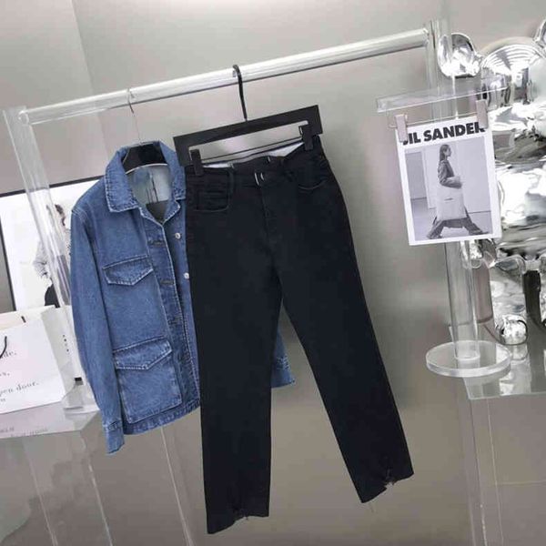 new pants clothing, the new waist webbing slightly flared trouser leg hole jeans 022301 clothing sale, White;black
new pants clothing, the new waist webbing slightly flared trouser leg hole jeans 022301 clothing sale, White;black