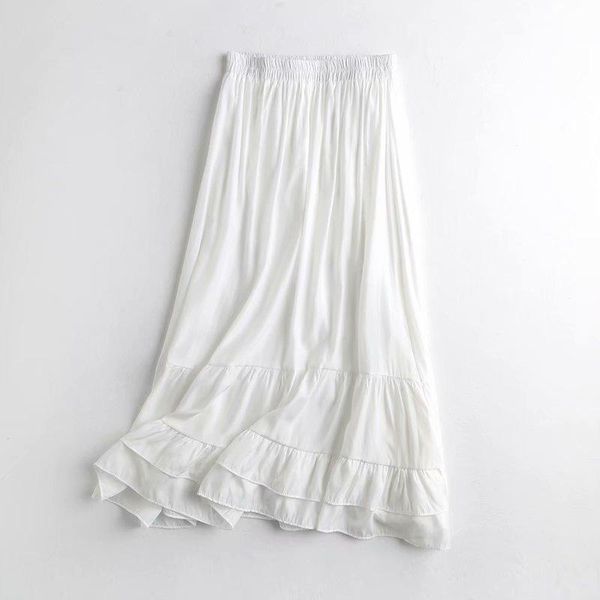 skirts women long ruffled white skirt spring elastic waist vintage beach party club ladies bottom, Black
skirts women long ruffled white skirt spring elastic waist vintage beach party club ladies bottom, Black