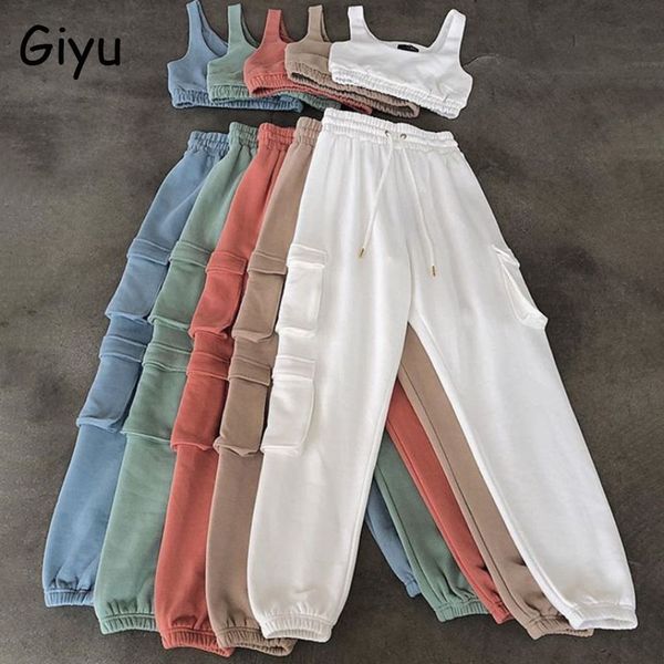 giyu 2 2020 autumn casual sport crop women clothing two piece set white tracksuit woman pants q1217, Black;white
giyu 2 2020 autumn casual sport crop women clothing two piece set white tracksuit woman pants q1217, Black;white