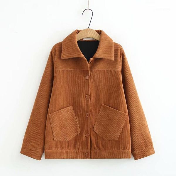 women's jackets plus size turndown collar corduroy women pockets loose 2021 casual spring autumn ladies soft coats female 1, Black;brown
women's jackets plus size turndown collar corduroy women pockets loose 2021 casual spring autumn ladies soft coats female 1, Black;brown