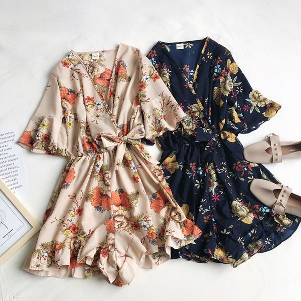 women playsuits print v neck short flare sleeve casual jumpsuits ladies femme beach style summer rompers 58164 t200704, Black;white
women playsuits print v neck short flare sleeve casual jumpsuits ladies femme beach style summer rompers 58164 t200704, Black;white