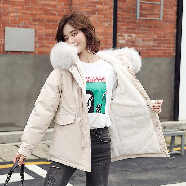 wool liner winter long down jacket women solid with fur collar hooded women's thick coat plus size slim casual female parkas, Black
wool liner winter long down jacket women solid with fur collar hooded women's thick coat plus size slim casual female parkas, Black