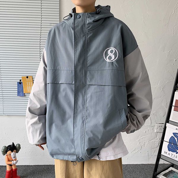 2021 spring new fashion urban stitching hooded korean handsome embroidery large men's jacket, Black;brown
2021 spring new fashion urban stitching hooded korean handsome embroidery large men's jacket, Black;brown