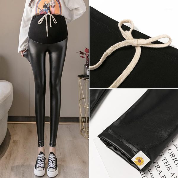 stretch leather trousers for pregnant women adjust waist with drawstring high waist leggings maternity clothes pregnancy 2091, White
stretch leather trousers for pregnant women adjust waist with drawstring high waist leggings maternity clothes pregnancy 2091, White