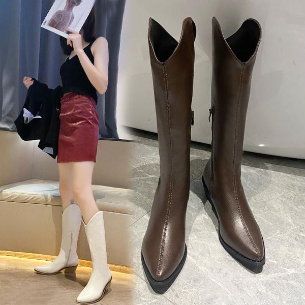 winter boots lady female shoes boots-women zipper thigh high heels high 2020 pointy med rubber cowboy over-the-knee, Black
winter boots lady female shoes boots-women zipper thigh high heels high 2020 pointy med rubber cowboy over-the-knee, Black