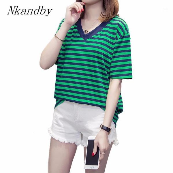 nkandby plus size v neck t shirts 2020 summer woman striped loose short sleeve panelled large size femme 4xl basic tshirt1, White
nkandby plus size v neck t shirts 2020 summer woman striped loose short sleeve panelled large size femme 4xl basic tshirt1, White