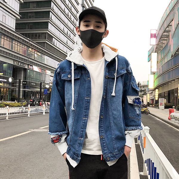 2019 new denim jacket men's spring and autumn korean fashion casual handsome fake two loose clothes, Black;brown
2019 new denim jacket men's spring and autumn korean fashion casual handsome fake two loose clothes, Black;brown