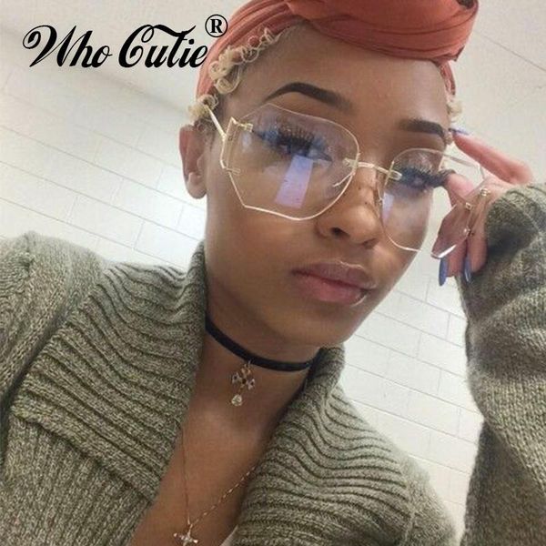 sunglasses who cutie oversized rimless women brand designer vintage retro square clear lens sun glasses gold metal frame om700, White;black
sunglasses who cutie oversized rimless women brand designer vintage retro square clear lens sun glasses gold metal frame om700, White;black