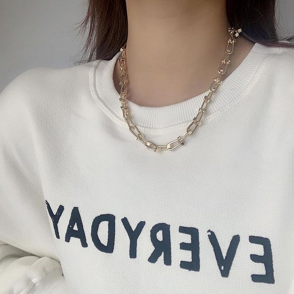 chokers hiphop ins metal chains necklaces for women punk jewelry vintage rivet statement necklace female bijoux 2021, Golden;silver
chokers hiphop ins metal chains necklaces for women punk jewelry vintage rivet statement necklace female bijoux 2021, Golden;silver