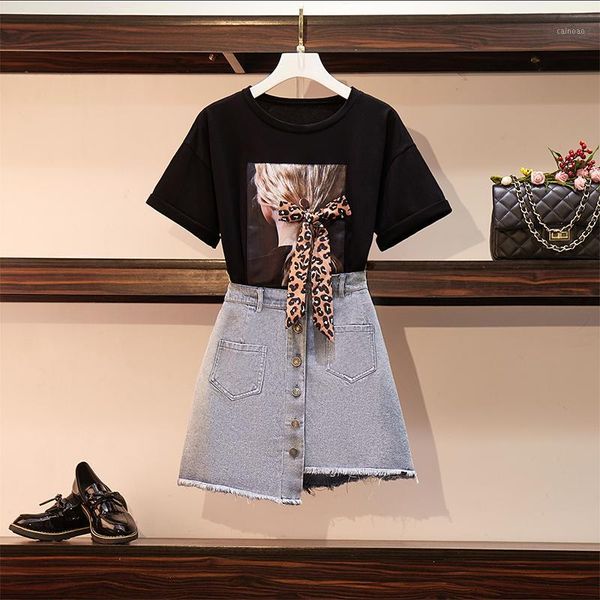 hamaliel summer women xl-5xl plus size 2 piece set fashion leopard print bow loose t-shirt + irregular jeans tassel skirts suit1, White
hamaliel summer women xl-5xl plus size 2 piece set fashion leopard print bow loose t-shirt + irregular jeans tassel skirts suit1, White