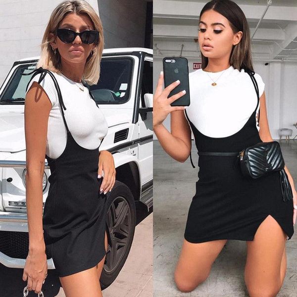 women sleeveless bandage bodycon solid slimmer casual daily summer fashion evening party club short mini skirts wear, Black
women sleeveless bandage bodycon solid slimmer casual daily summer fashion evening party club short mini skirts wear, Black
