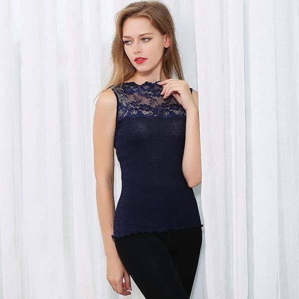 ladies silk and cotton lace stomacher type high elastic thread slim vest1, Black;white
ladies silk and cotton lace stomacher type high elastic thread slim vest1, Black;white