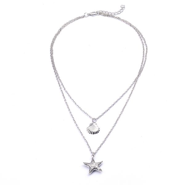 simple style double layer small alloy shell stars chain necklaces & pendants for women ocean style choker necklaces jewelry gift, Silver
simple style double layer small alloy shell stars chain necklaces & pendants for women ocean style choker necklaces jewelry gift, Silver