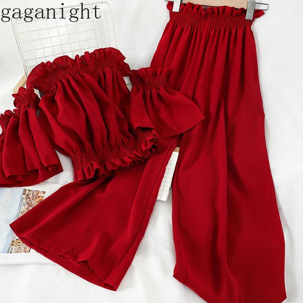 gaganight korean summer 2 piece set women suit short sleeve slash neck blouse boho lady wide leg pants suit solid two pieces set lj201119, White
gaganight korean summer 2 piece set women suit short sleeve slash neck blouse boho lady wide leg pants suit solid two pieces set lj201119, White