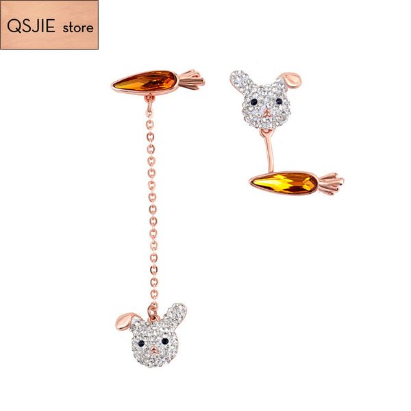 qsjie swa new cute rabbit with carrot pierced female earrings charming fashion jewelry, Golden;silver
qsjie swa new cute rabbit with carrot pierced female earrings charming fashion jewelry, Golden;silver