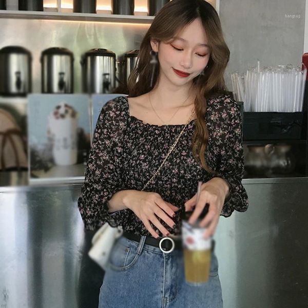 women's regular blouse square collar sweet pleated female long sleeve floral print short chiffon women's clothing1, White
women's regular blouse square collar sweet pleated female long sleeve floral print short chiffon women's clothing1, White