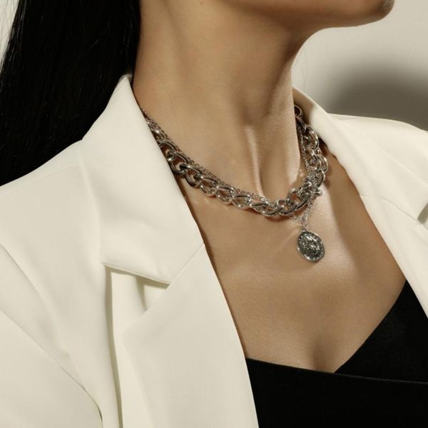 chains punk miami cuban choker necklace colar hip hop big thick chunky chain fashion queen coin pendant women jewelry, Silver
chains punk miami cuban choker necklace colar hip hop big thick chunky chain fashion queen coin pendant women jewelry, Silver