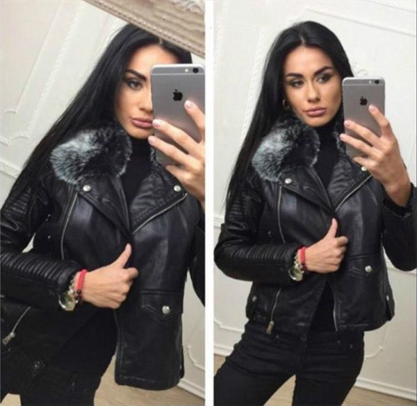 ladies black leather jackets new autumn winter faux lambs warm pvc coat woman slim long sleeved motorcycle bikers jacket
ladies black leather jackets new autumn winter faux lambs warm pvc coat woman slim long sleeved motorcycle bikers jacket