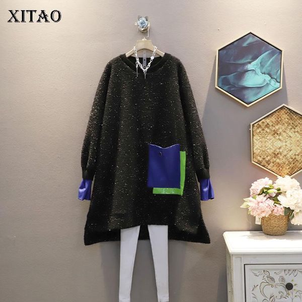 xitao new bright silk splicing pullover dress winter fashion casual women patchwork pocket loose contrast color all-match zy3100, Black;gray
xitao new bright silk splicing pullover dress winter fashion casual women patchwork pocket loose contrast color all-match zy3100, Black;gray