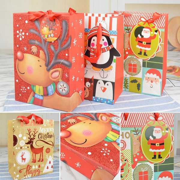 gift wrap christmas colorful printed paper bags cartoon santa elk pattern packing cookies handbag for kids party cardboard candy box
gift wrap christmas colorful printed paper bags cartoon santa elk pattern packing cookies handbag for kids party cardboard candy box