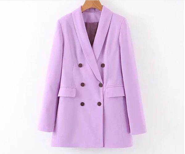 women chic yellow blazer double breasted office wear jacket female casual outerwear purple blazer, Black;brown
women chic yellow blazer double breasted office wear jacket female casual outerwear purple blazer, Black;brown