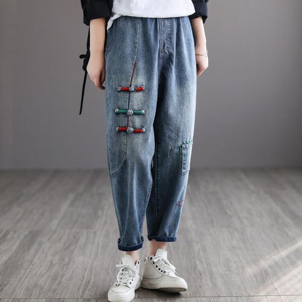 women's jeans spring autumn women washed bleached frogs patchwork scratch female ankle-length denim pants, Blue
women's jeans spring autumn women washed bleached frogs patchwork scratch female ankle-length denim pants, Blue
