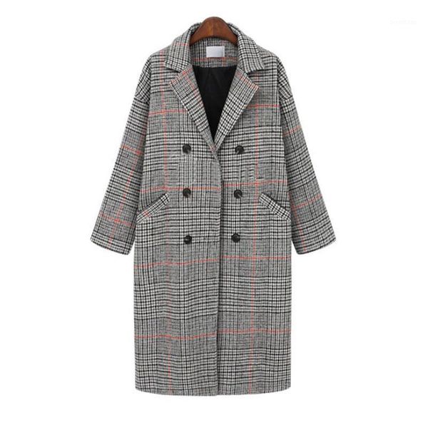 winter woolen coat female lattice coat double breasted pocket overcoat loose plus size thicken plaid long section woolen peacoat1, Black
winter woolen coat female lattice coat double breasted pocket overcoat loose plus size thicken plaid long section woolen peacoat1, Black
