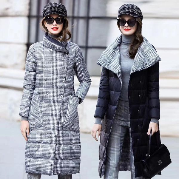 duck down jacket women winter long thick double sided plaid coat female plus size warm down parka for women slim clothes 2020, Black
duck down jacket women winter long thick double sided plaid coat female plus size warm down parka for women slim clothes 2020, Black