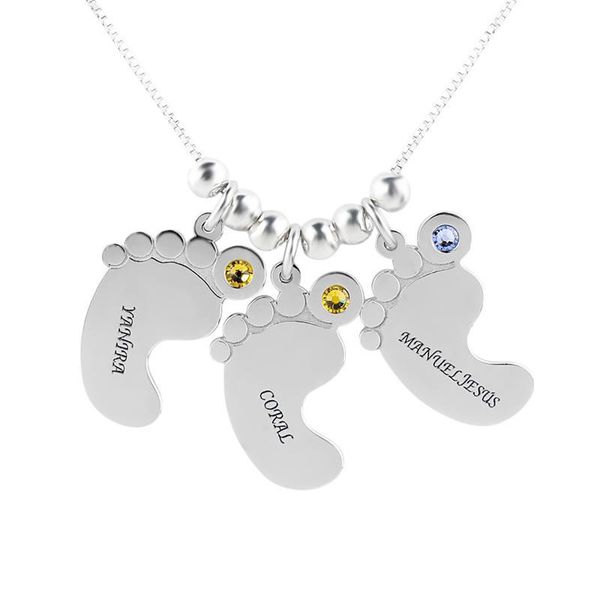 pendant necklaces three baby foot necklace fashion birthstone jewelry gift can custom made any name for women#ss50, Silver
pendant necklaces three baby foot necklace fashion birthstone jewelry gift can custom made any name for women#ss50, Silver