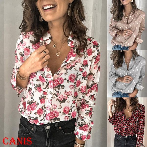 2020 womens polka dot blouse holiday floral sot long sleeve turn down collar loose casual shirt female office1, White
2020 womens polka dot blouse holiday floral sot long sleeve turn down collar loose casual shirt female office1, White