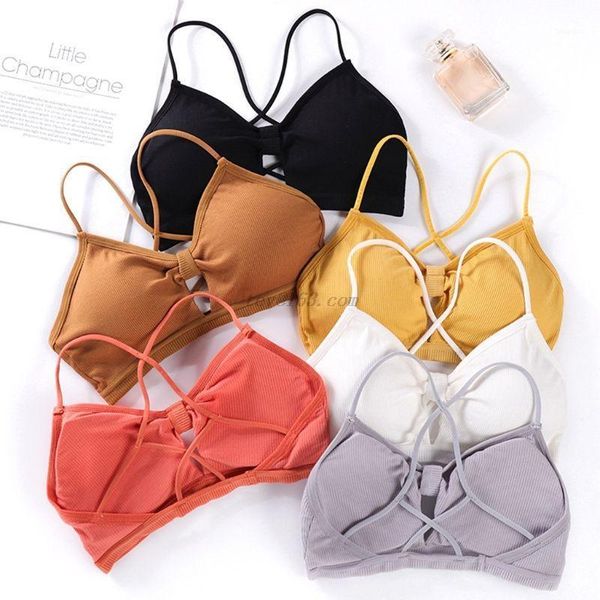 women girl ribbed knit bralette bright candy color cross strappy backless underwear hollow knotted front push up padded crop, Black;white
women girl ribbed knit bralette bright candy color cross strappy backless underwear hollow knotted front push up padded crop, Black;white