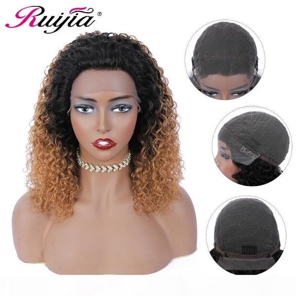 ruijia brazilian hair water wave part lace wigs ombre blonde color non-remy human hair wigs for women 150% density, Black;brown 
ruijia brazilian hair water wave part lace wigs ombre blonde color non-remy human hair wigs for women 150% density, Black;brown