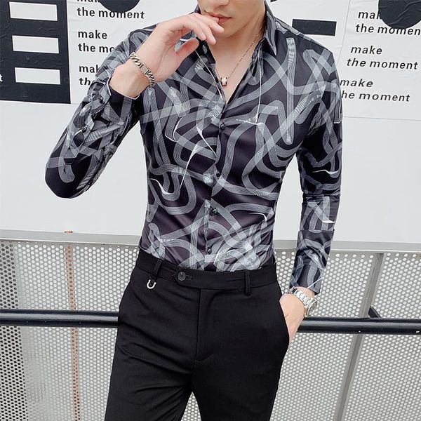 social four seasons shirts turndown collar camisas para hombre texture printing self-cultivation long sleeve shirt temperament, White;black
social four seasons shirts turndown collar camisas para hombre texture printing self-cultivation long sleeve shirt temperament, White;black