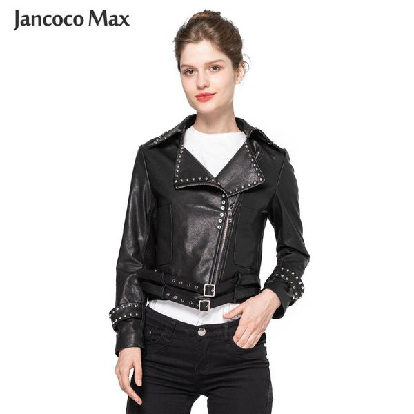 women's leather & faux women fashion genuine jackets motorcycle female jacket autumn winter biker real sheepskin short coat s9030, Black
women's leather & faux women fashion genuine jackets motorcycle female jacket autumn winter biker real sheepskin short coat s9030, Black