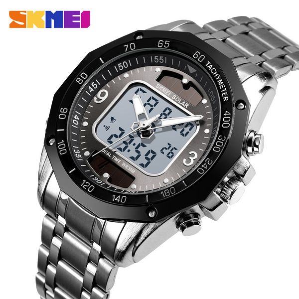 skmei skmei fashion solar multi-functional steel belt mens watch business electronic double inserts mens watch, Slivery;brown
skmei skmei fashion solar multi-functional steel belt mens watch business electronic double inserts mens watch, Slivery;brown