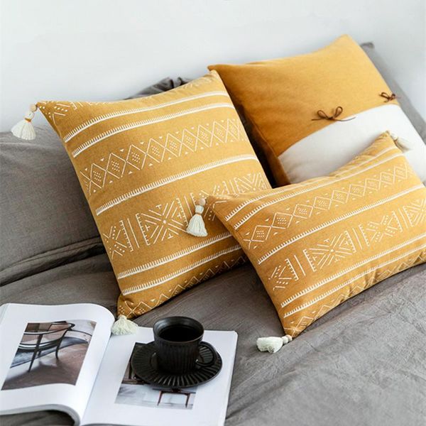 cushion/decorative pillow yellow white geometric home decor cover with tassles rhombus print cushion case sham 45x45cm/30x50cm
cushion/decorative pillow yellow white geometric home decor cover with tassles rhombus print cushion case sham 45x45cm/30x50cm