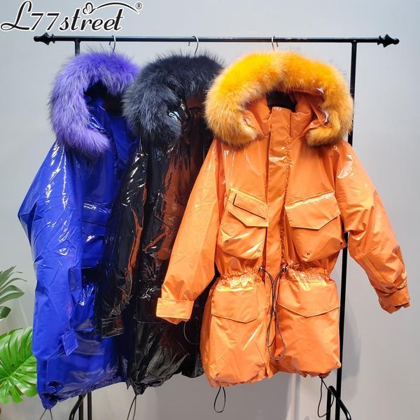 l77street glossy patchwork women's parkas turtleneck long sleeve print letter long female cotton coat, Black
l77street glossy patchwork women's parkas turtleneck long sleeve print letter long female cotton coat, Black