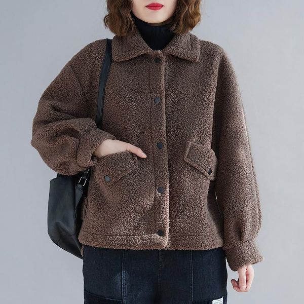 2020 new faux fur thick coat for women autumn warm soft loose jacket female outerwear button plush ladies casual winter overcoat, Black
2020 new faux fur thick coat for women autumn warm soft loose jacket female outerwear button plush ladies casual winter overcoat, Black