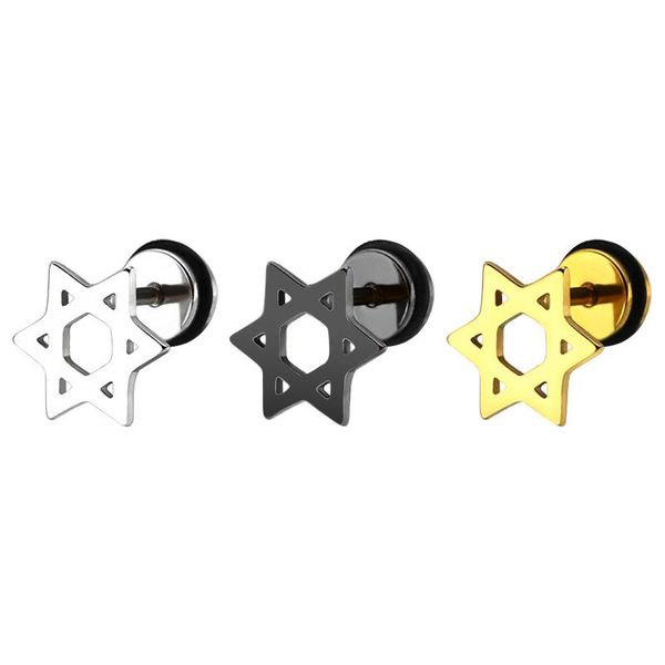 1 pair steel ear studs star of david piercing earrings women men earings religious stud earring, Golden;silver
1 pair steel ear studs star of david piercing earrings women men earings religious stud earring, Golden;silver