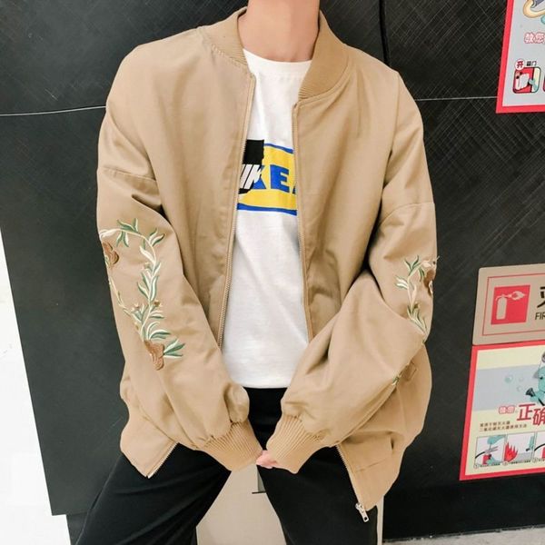 men's rose gilt embroidered print new coat sportswear baseball pilot jacket, Gray
men's rose gilt embroidered print new coat sportswear baseball pilot jacket, Gray